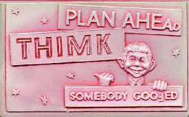 Alfred "3-D" Postcard, "Thimk", pink