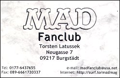 German MAD Fan Club Business Card