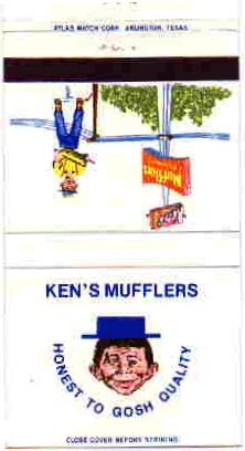 Muffler Man Matchbook Cover, Kens Mufflers