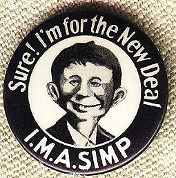 Pre-MAD Pin Back Button, I'm A Simp For The New Deal"