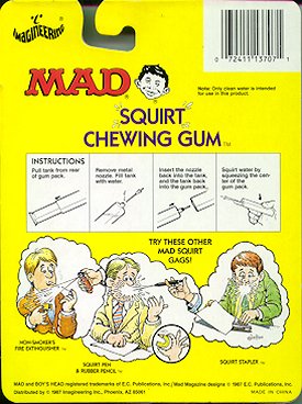 MAD Squirt Toy, Chewing Gum, Rear View