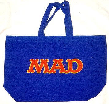 Tote Bag, Blue With Red Logo