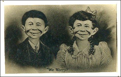 PRE-MAD 1941 Alfred & Wife Postcard, Dark