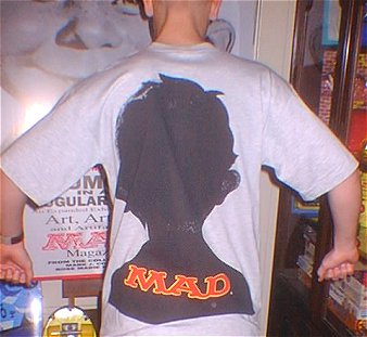MAD Australian Printed Cotton T-Shirt, Alfred Portrait, Rear View