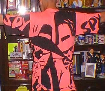 Australian Spy vs Spy Fluoro Shirt, Red (Rear View)