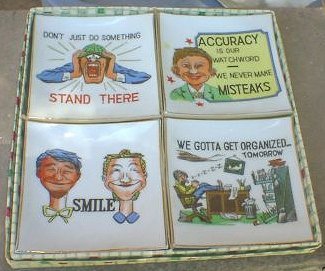 Pre Mad Alfred E.Neuman Ashtray Set