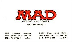 Sergio Aragones Business Card