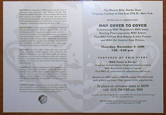 Mad 400th Issue Party Invitation, Inside