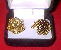 Gold Alfred Cuff Links, Pair