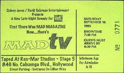 MAD TV Show Ticket