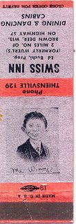 Swiss Inn Matchbook Cover